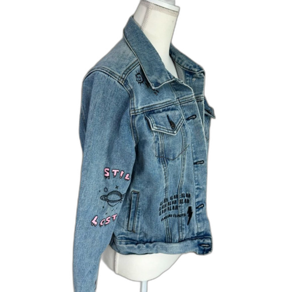 Forever 21 Girl Gang Jean Jacket Denim 90s Y2K Size Large - Picture 7 of 9